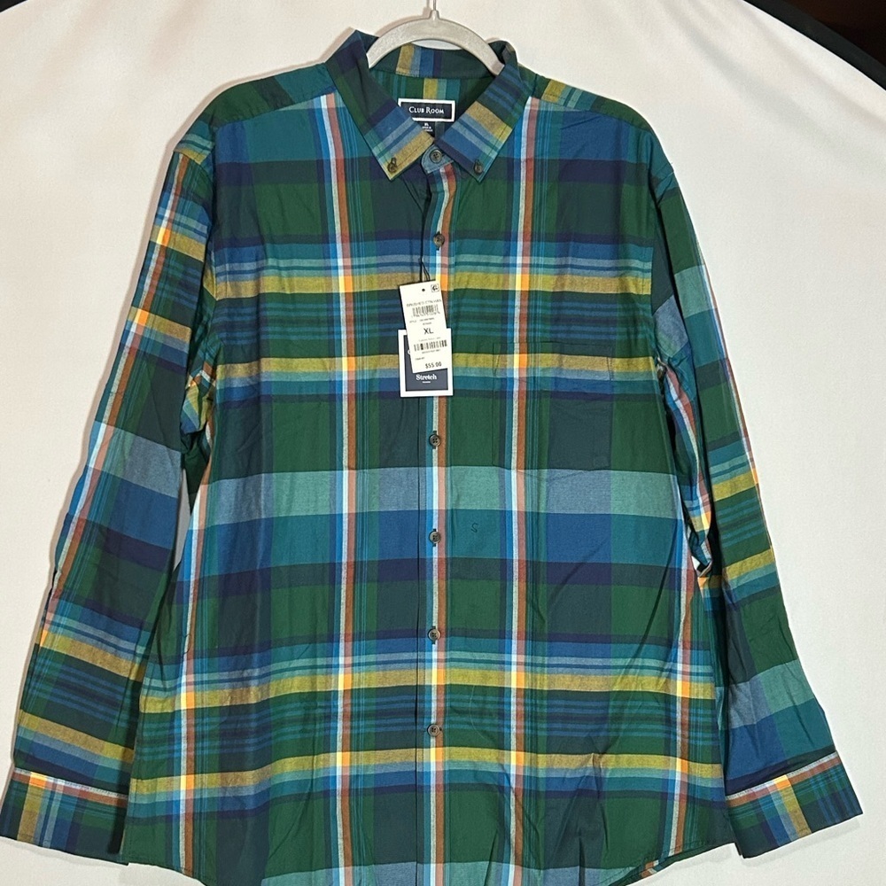 Club Room Multicolor Plaid Men's Shirt XL